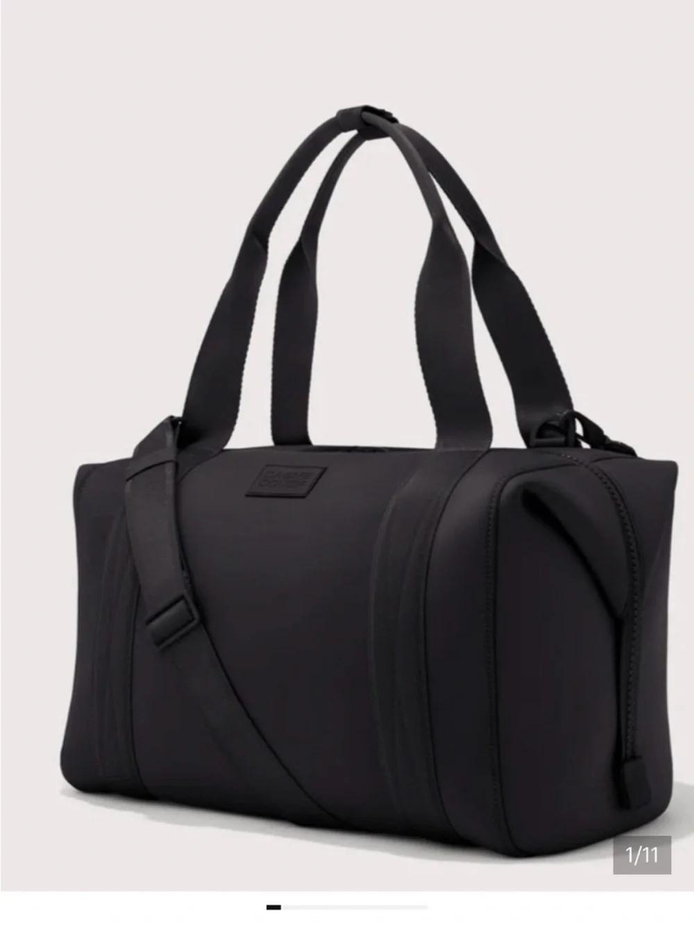 Men's Black Neoprene Duffel Bag with Dual Carry Straps